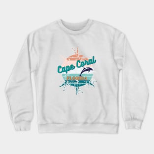 Cape Coral Florida Exploding Retro Sunset Crewneck Sweatshirt